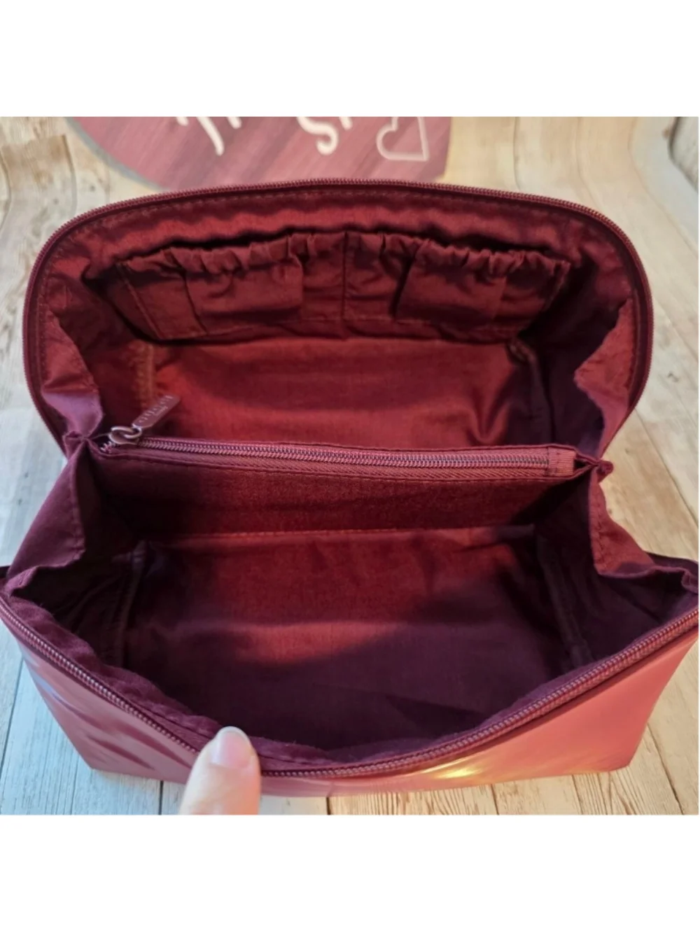 Gucci Burgundy Beauty Cosmetic Bag NWOT